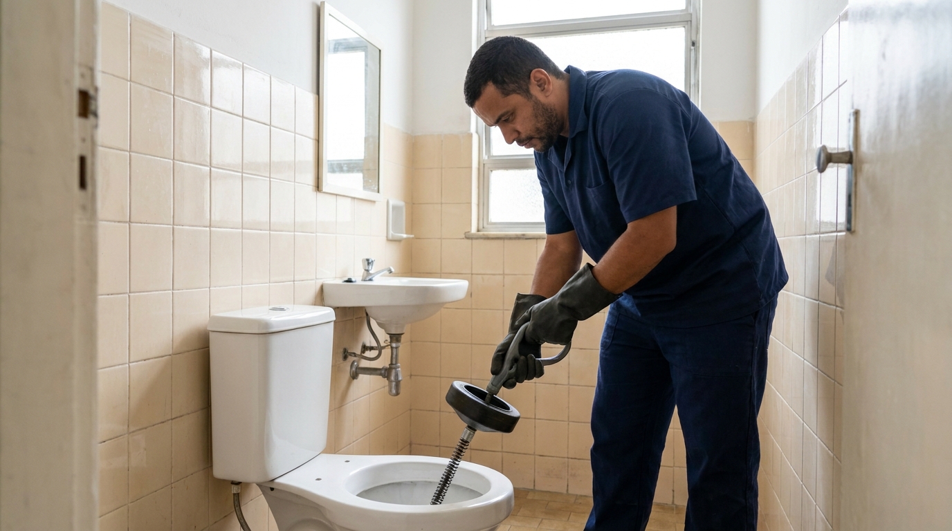 Desentupimento de vaso residencial no Bom Sucesso, Anápolis‑GO
