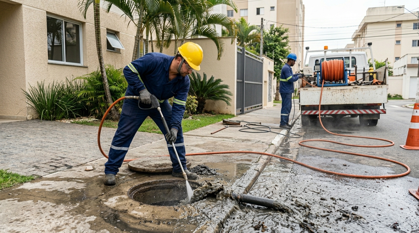 Hidrojateamento com equipamento na Nova Itália, Londrina‑PR